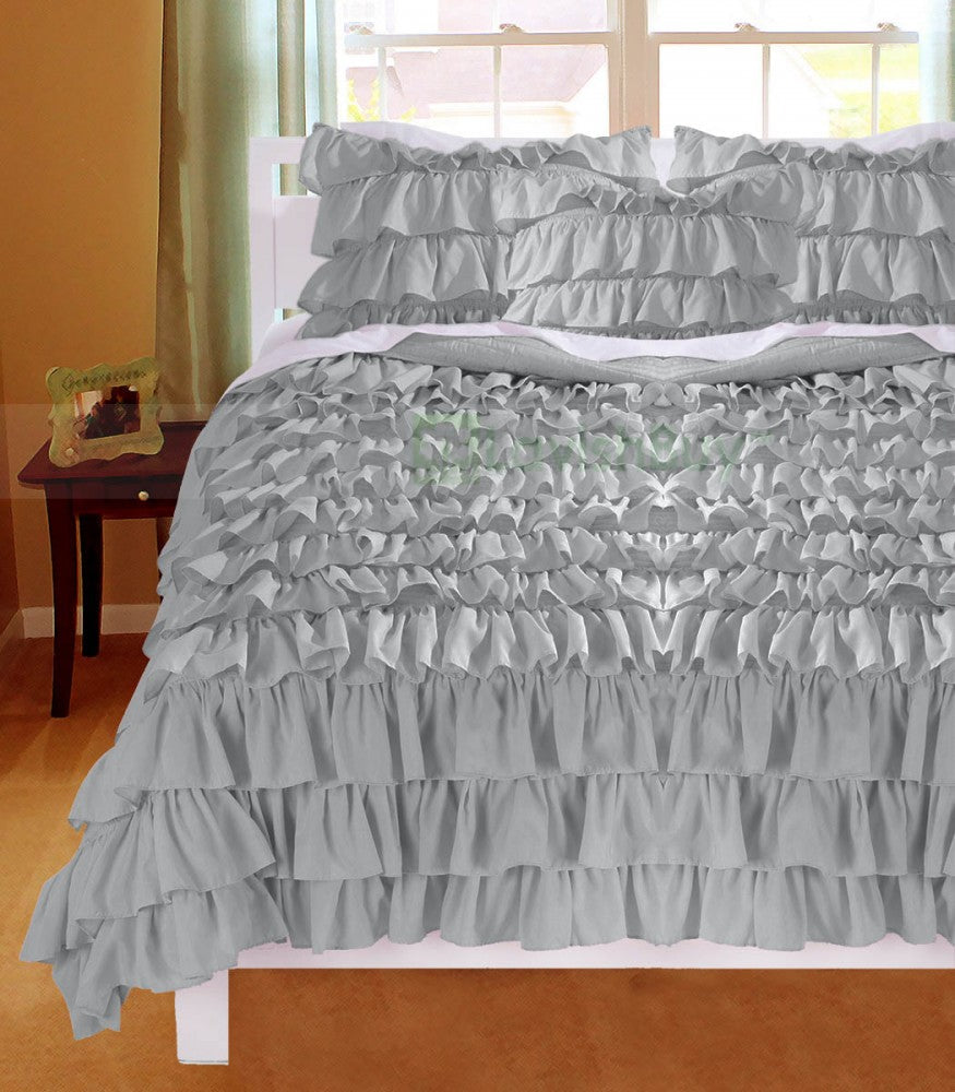 White Ruffle Bedding-duvet Cover Waterfall Ruffled Bedding Twin