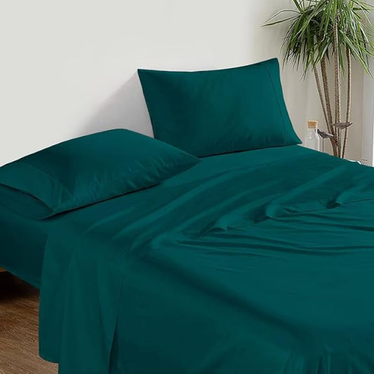 6 Inch Pocket Teal Fitted Sheets Egyptian Cotton 1000TC