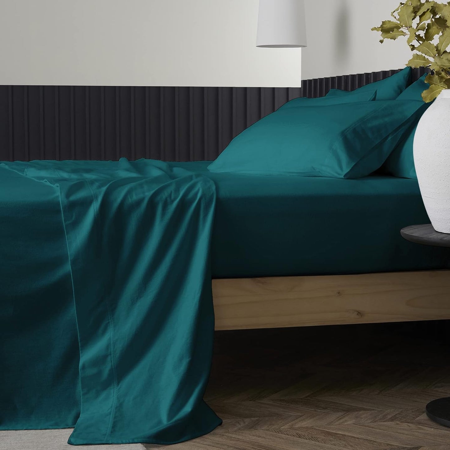 13 Inch Fitted Sheet Teal Solid Egyptian Cotton 1000TC