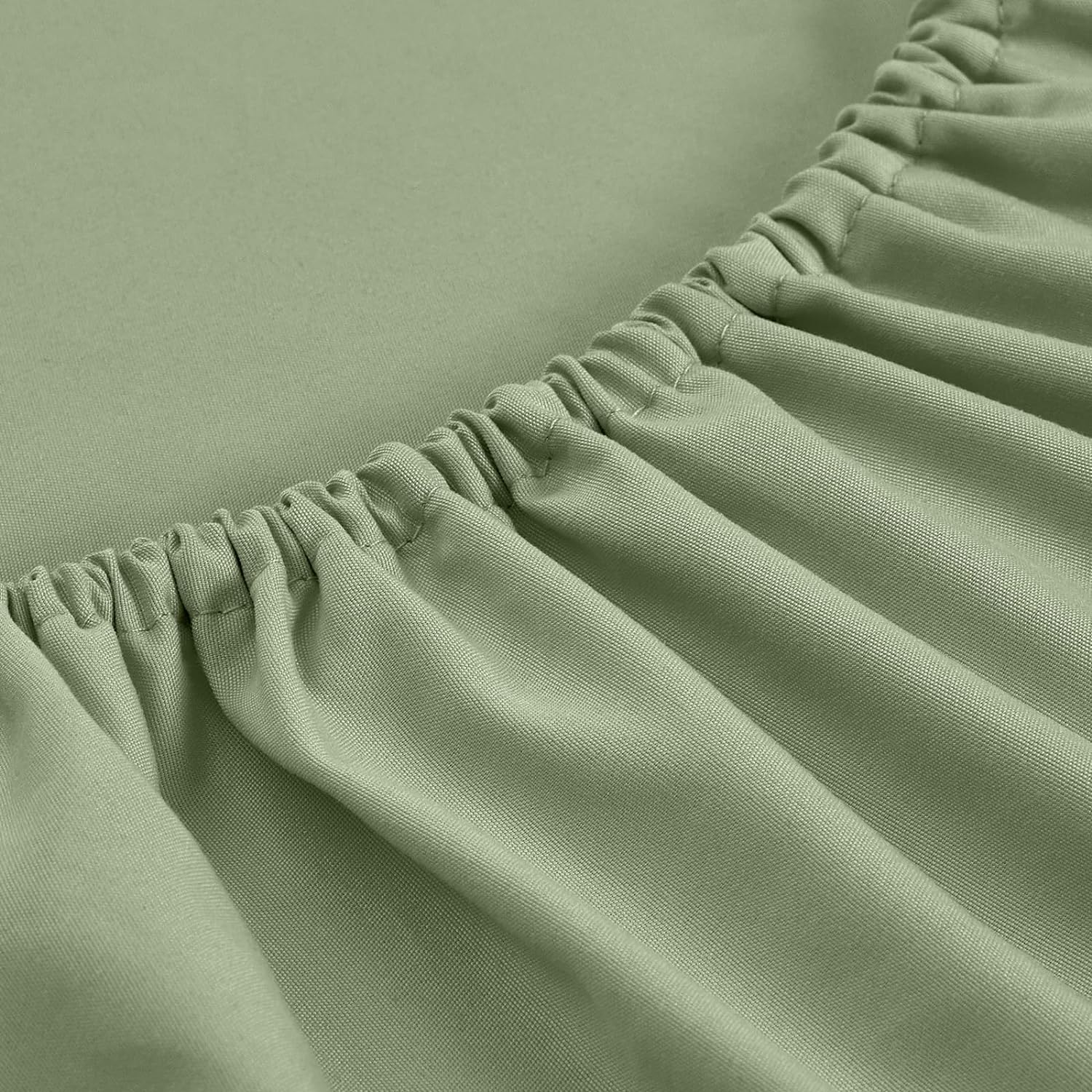 sage color fitted sheet with elastic all around 360 degree