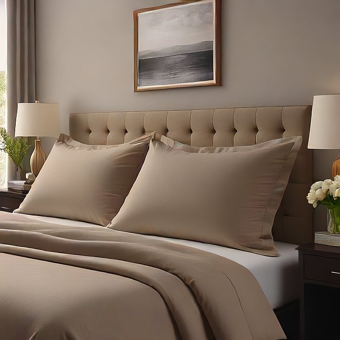 Luxury Beige Pillow Shams 4-Pieces - Enhance Your Bedroom with Softness and Style