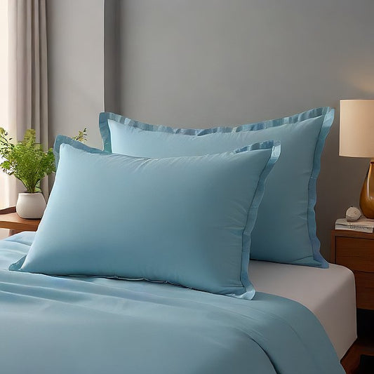 Luxury Light Blue Pillow Shams 4-Pieces - Enhance Your Bedroom with Softness and Style