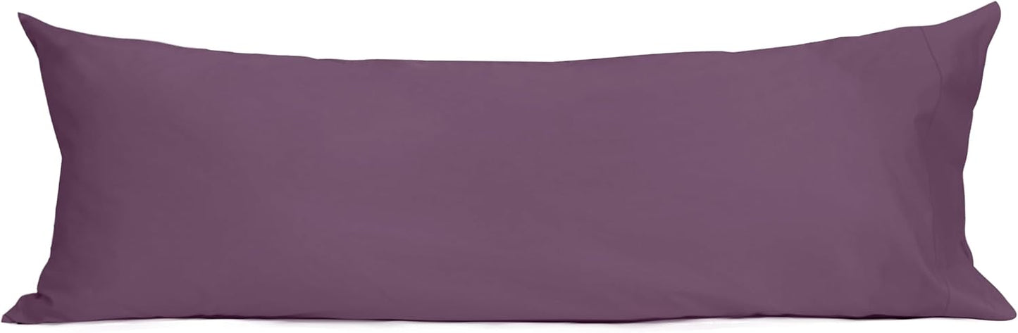 Body Pillow Covers Plum 2-Pieces 20" x 54" Egyptian Cotton 1000TC