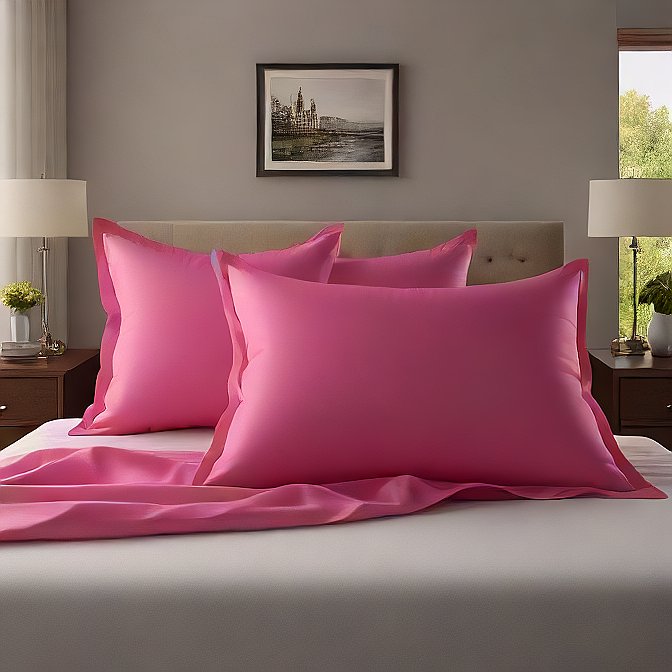 Luxury Hot Pink Pillow Shams 4-Pieces - Enhance Your Bedroom with Softness and Style