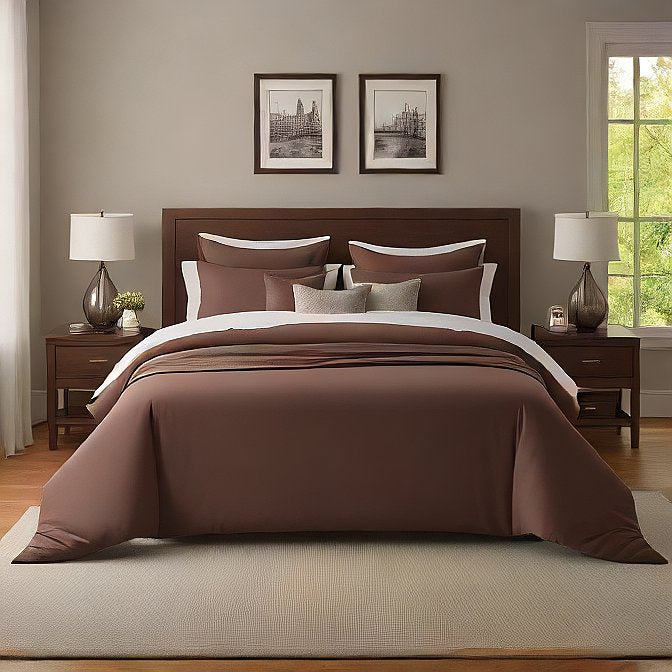 Chocolate Pillow Shams 4-Pieces for a Cozy, Luxurious Bed - Perfect for Every Bedroom