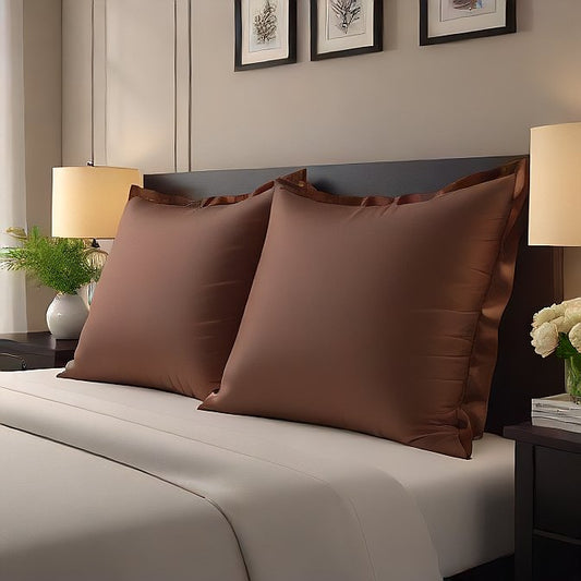 Chocolate Pillow Shams 4-Pieces for a Cozy, Luxurious Bed - Perfect for Every Bedroom