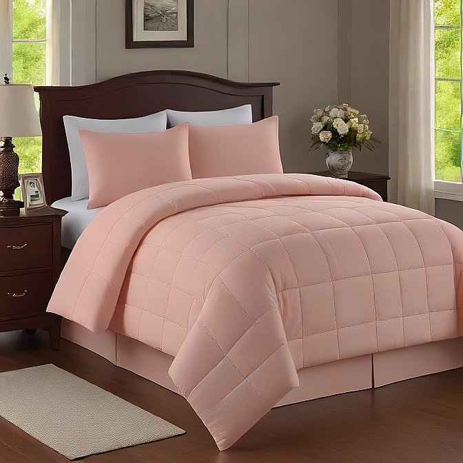 King Comforter 200 GSM Peach - Soft, Lightweight All-Season Bedding, Hypoallergenic