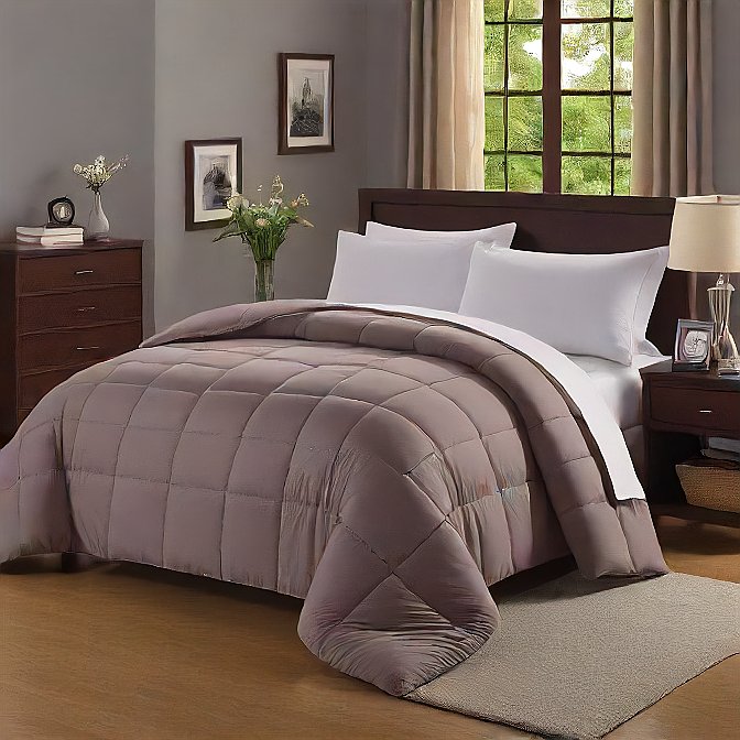 King Comforter Taupe - Soft, Lightweight All-Season Bedding Egyptian Home Linens