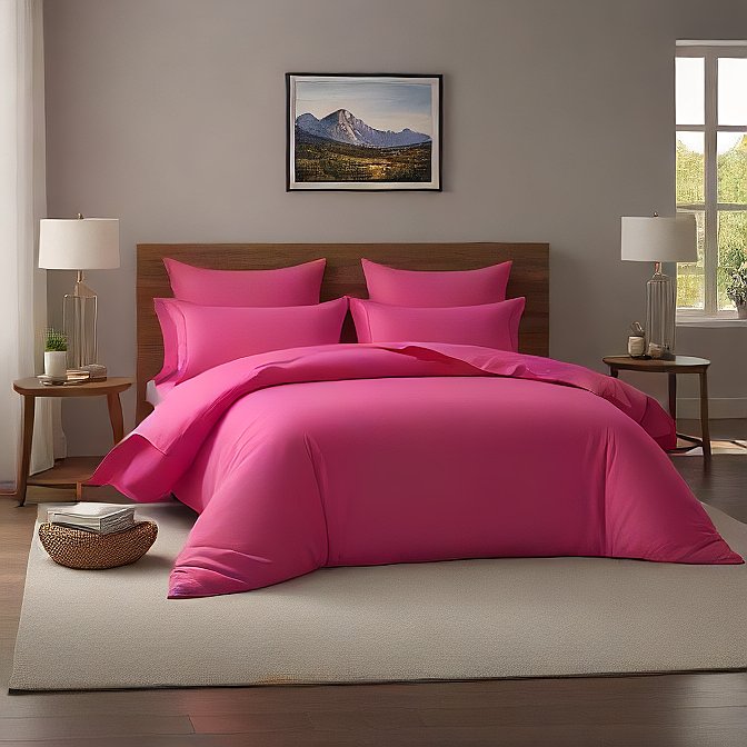 Luxury Hot Pink Pillow Shams 4-Pieces - Enhance Your Bedroom with Softness and Style