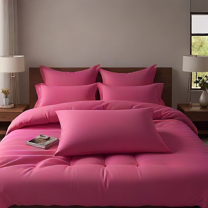 Luxury Hot Pink Pillow Shams 4-Pieces - Enhance Your Bedroom with Softness and Style