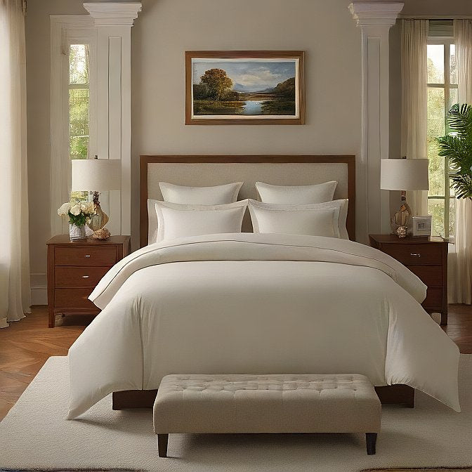 Elegant Ivory Pillow Shams 4-Pieces - Soft, Comfortable, and Durable for Your Bed