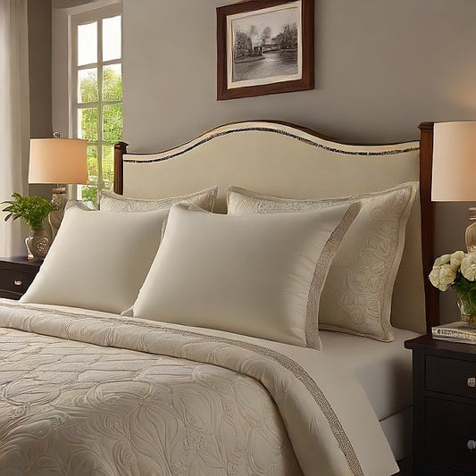 Elegant Ivory Pillow Shams 4-Pieces - Soft, Comfortable, and Durable for Your Bed