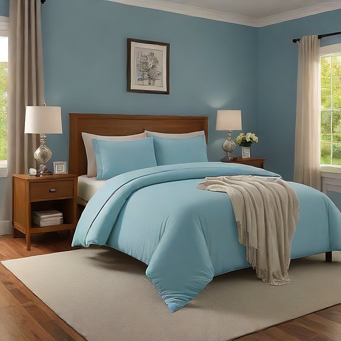 Luxury Light Blue Pillow Shams 4-Pieces - Enhance Your Bedroom with Softness and Style