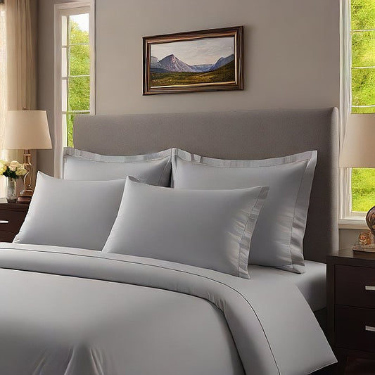 Elegant Light Grey Pillow Shams 4-Pieces - Soft, Comfortable, and Durable for Your Bed