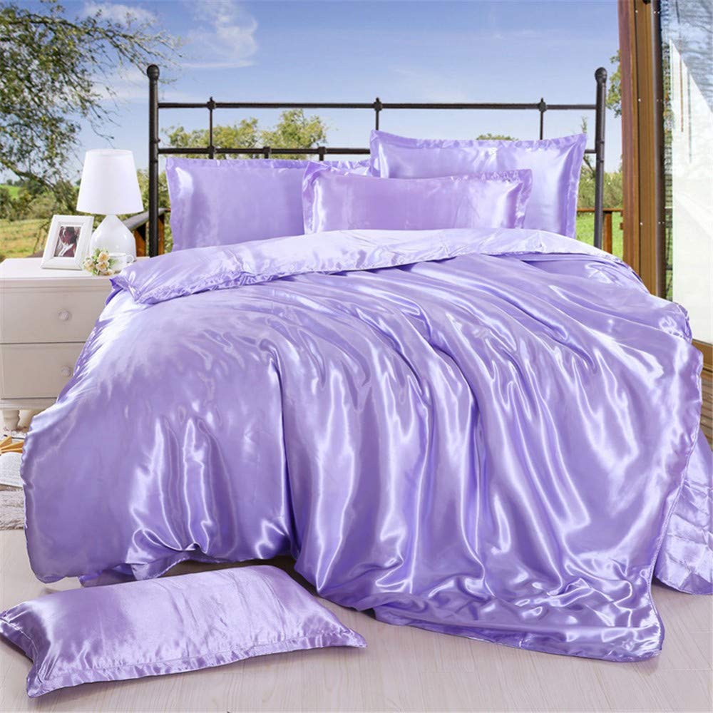 6 Inch Pocket Sheet Set Mulberry Sateen Silk Purple at-www.egyptianhomelinens.com