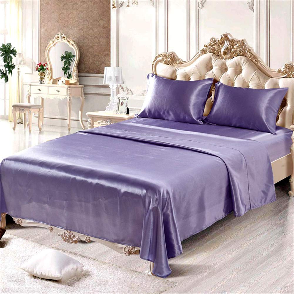 6 Inch Pocket Sheet Set Mulberry Sateen Silk Purple at-www.egyptianhomelinens.com