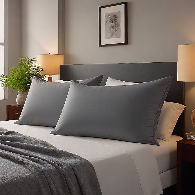 Grey Pillow Covers Egyptian Cotton 1000 Thread Count