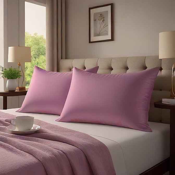 Calking Size Purple Pillow Covers Egyptian Cotton 1000 Thread Counts