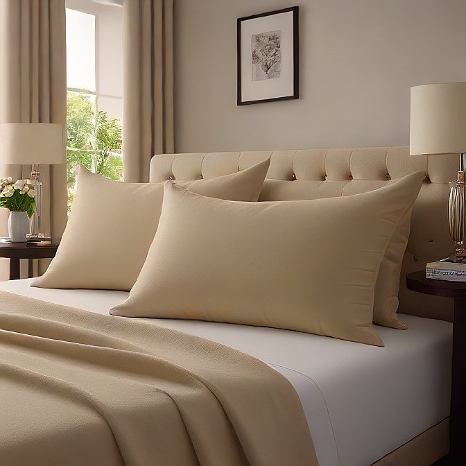 Full Size Gold Pillow Covers Egyptian Cotton 1000 Thread Count