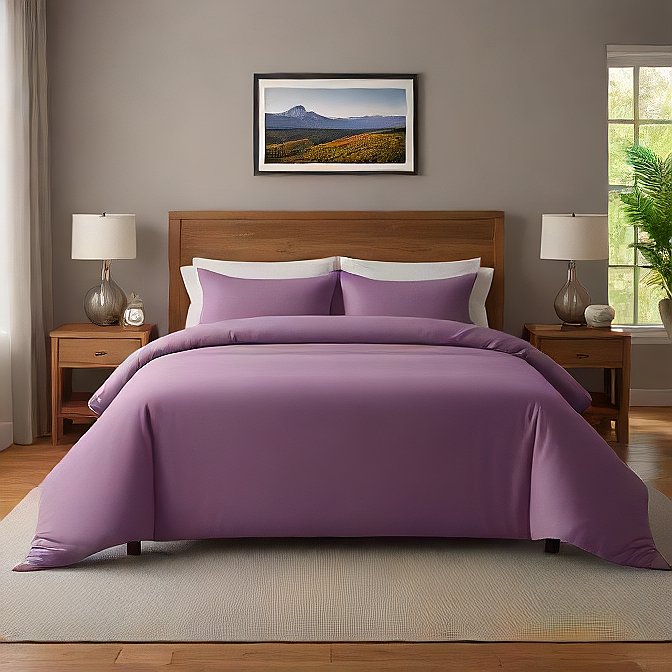 High-Quality Plum Pillow Shams 4-Pieces - Comfortable, Breathable, and Long-Lasting