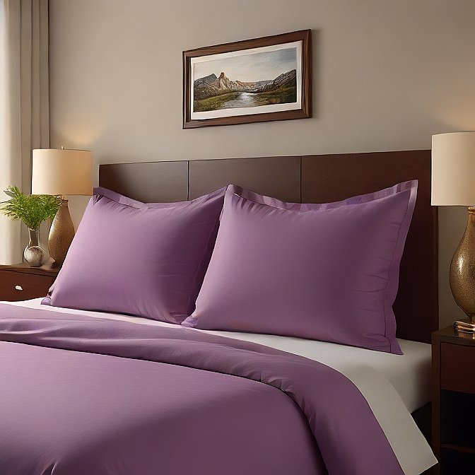 High-Quality Plum Pillow Shams 4-Pieces - Comfortable, Breathable, and Long-Lasting