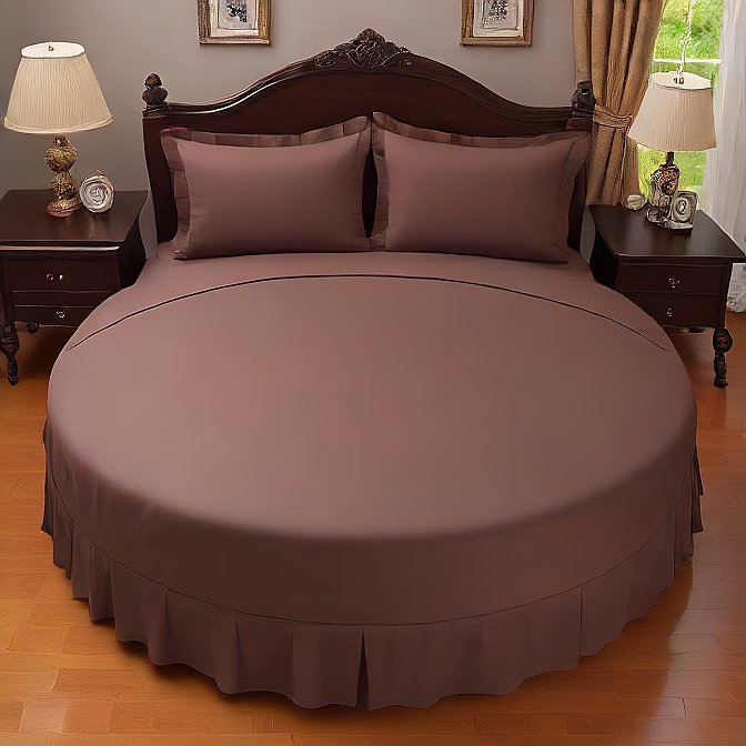 Round Bed Sheet Set Chocolate Egyptian Cotton 1000TC