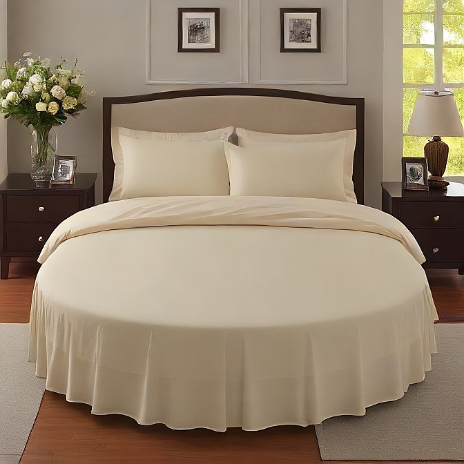 Round Bed Sheet Set Ivory Egyptian Home Linens