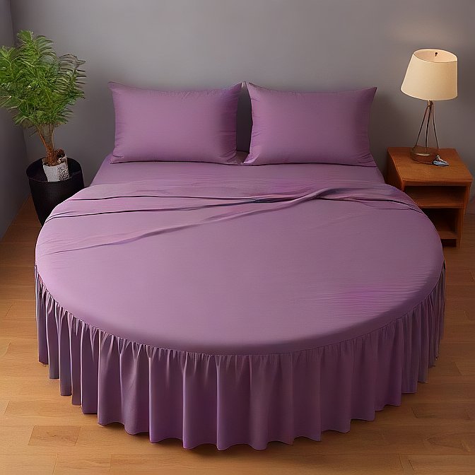 Round Bed Sheet Set Plum Egyptian Cotton 1000TC