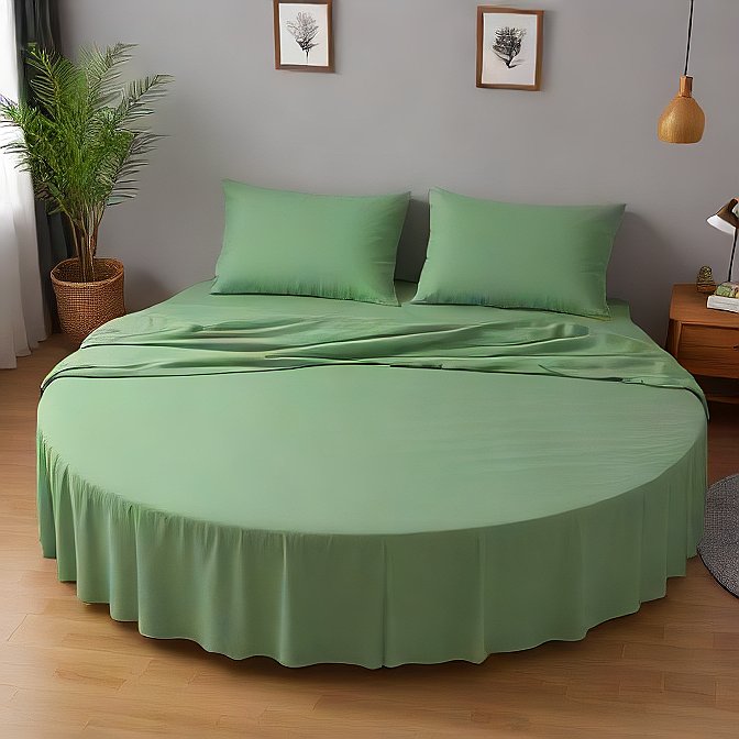 Round Bed Sheet Set Sage Egyptian Cotton 1000TC