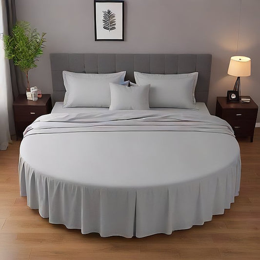 Round Bed Sheet Set 1000TC Egyptian Cotton Silver Grey