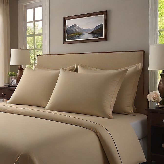 Sand Pillow Shams 4-Pieces for a Cozy, Luxurious Bed - Perfect for Every Bedroom