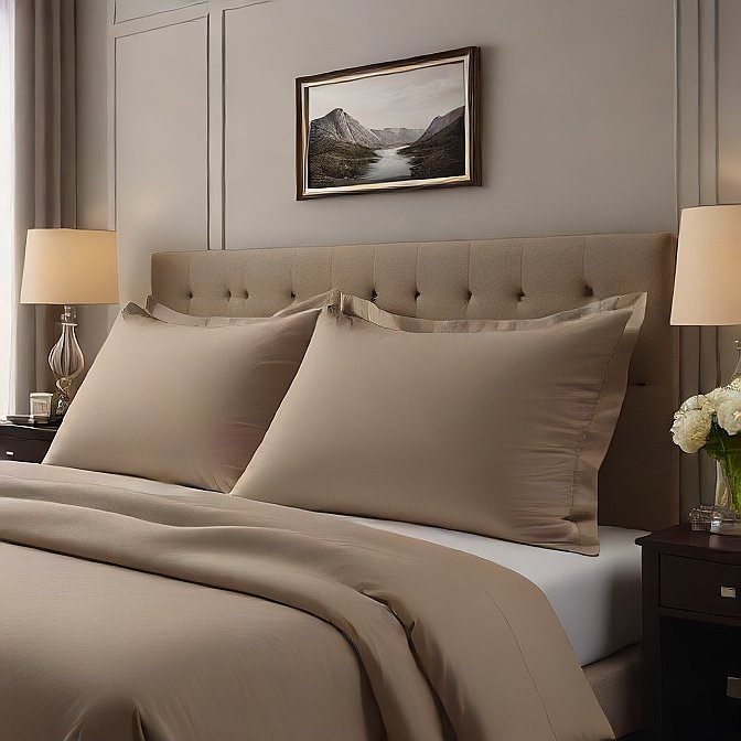 High-Quality Taupe Pillow Shams 4-Pieces - Comfortable, Breathable and Long-Lasting