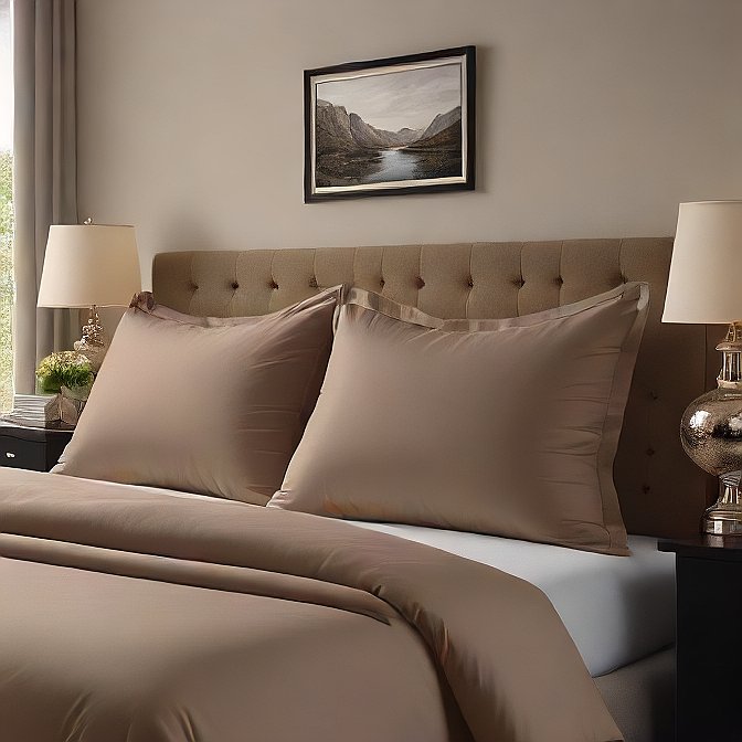 High-Quality Taupe Pillow Shams 4-Pieces - Comfortable and Long-Lasting