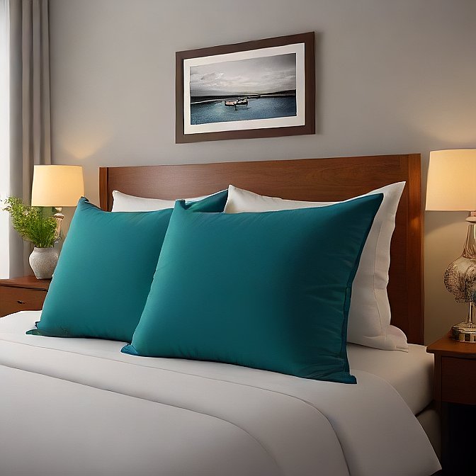 Luxury Teal Pillow Shams 4-Pieces - Enhance Your Bedroom with Softness and Style