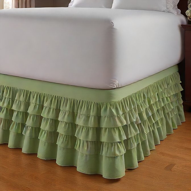 Ruffle Bed Skirt Egyptian Cotton 1000TC Sage