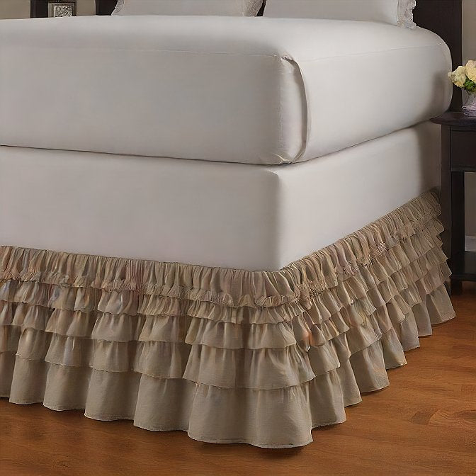 Ruffle Bed Skirt Egyptian Cotton 1000TC Taupe