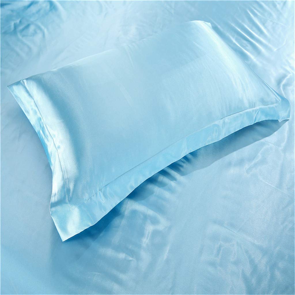 18 Inch Pocket Sheet Set Mulberry Sateen Silk Aqua Blue at-www.egyptianhomelinens.com