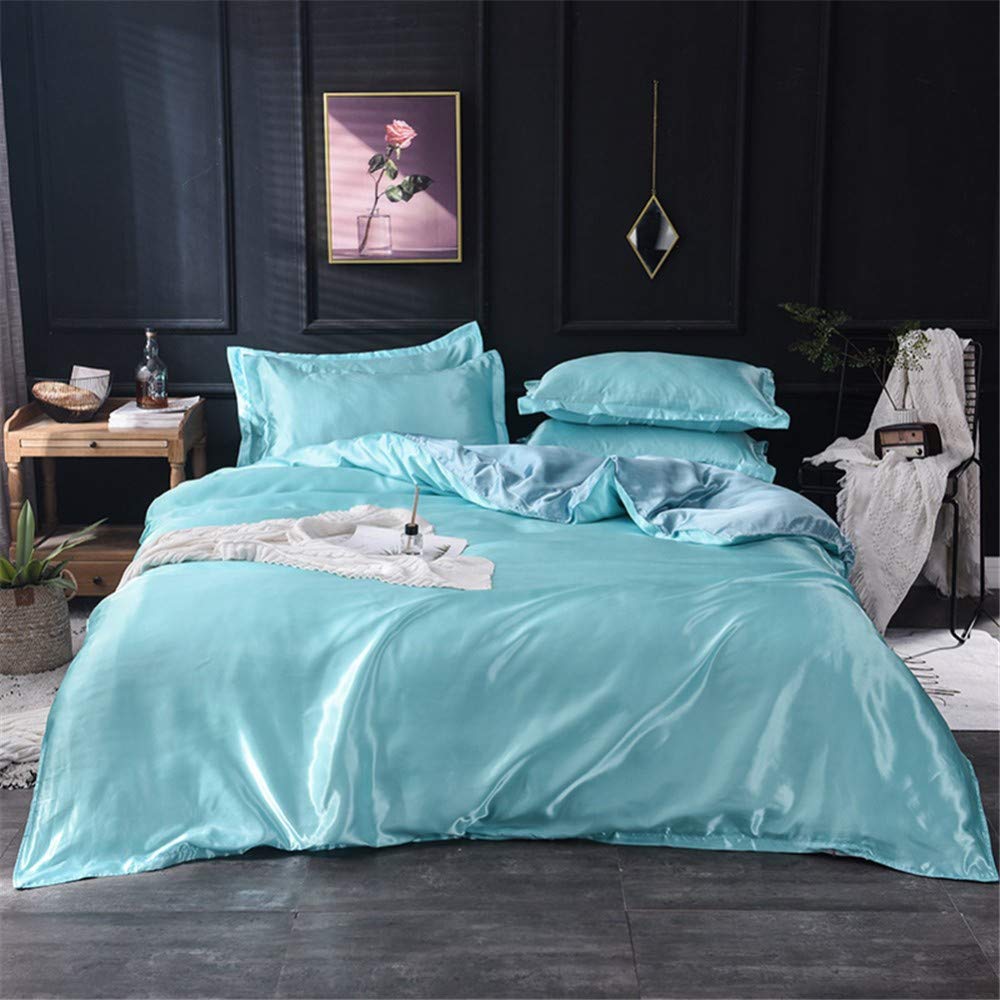 18 Inch Pocket Sheet Set Mulberry Sateen Silk Aqua Blue at-www.egyptianhomelinens.com